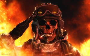 Scorching Aviator Skeleton Desktop Wallpaper