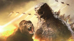 Screaming Godzilla Vs King Kong Wallpaper