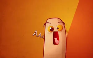 Screaming Thumb Funny Cartoon Wallpaper