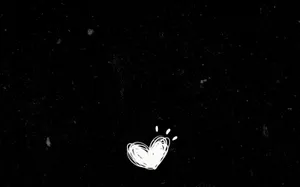 Scribbled Black And White Heart Wallpaper