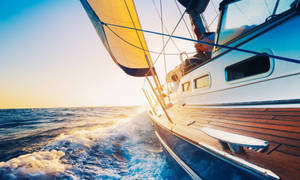 Sea Yacht Yellow Flag Wallpaper