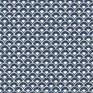 Seamless Art Deco Scallop Fish Scale Pattern Wallpaper