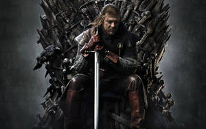 Sean Bean On The Iron Throne Wallpaper