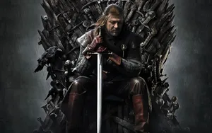 Sean Bean On The Iron Throne Wallpaper