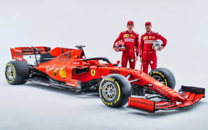 Sebastian Vettel And Charles Leclerc, F1 Racing Icons Wallpaper