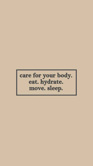 Self-care Reminder On Tan Aesthetic Wallpaper