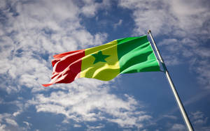 Senegal Flag And Blue Sky Wallpaper