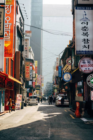 Seoul Myeong-dong Street Wallpaper