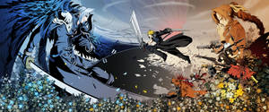 Sephiroth Black And Blue Wings Wallpaper