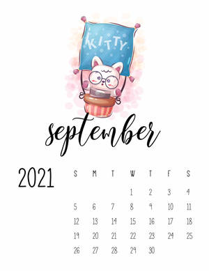 September 2021 Kitty Calendar Wallpaper