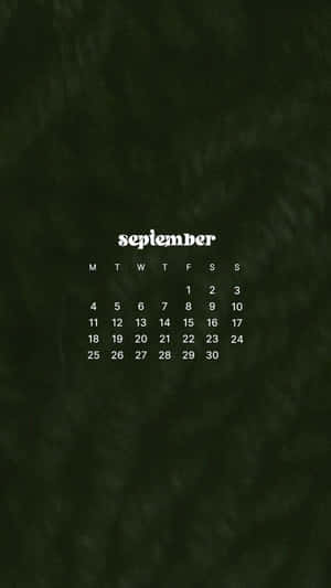 September Calendar Wallpaper Dark Background Wallpaper