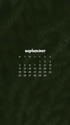 September Calendar Wallpaper Dark Background Wallpaper