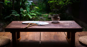 Serene Outdoor Tea Setting Wallpaper