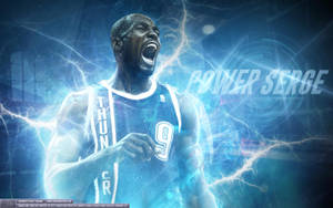 Serge Ibaka Blue Lightning Wallpaper