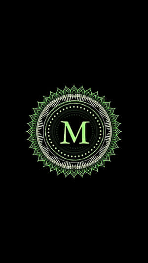Serif Letter M Initial With Tribal Outlines Wallpaper