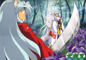 Sesshomaru - The Legendary Demon In An Intense Stare Wallpaper