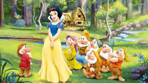 Seven Dwarfs Cabin Wallpaper