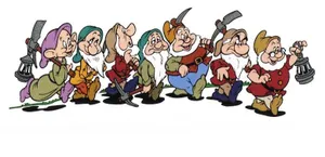 Seven Dwarfs Graphic Art Wallpaper