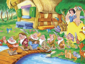 Seven Dwarfs Leaving For Work Wallpaper