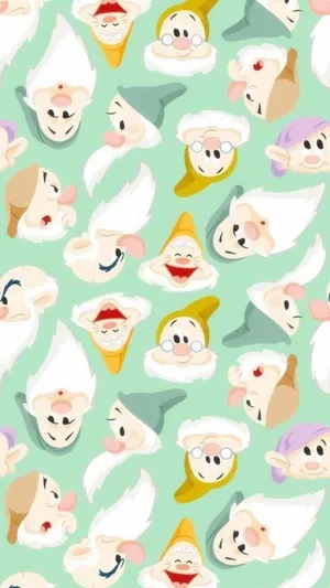 Seven Dwarfs Pattern Wallpaper