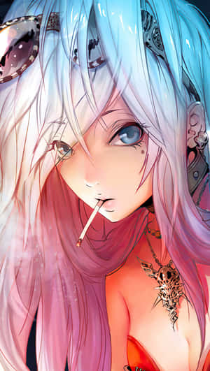 Sexy Anime Girl Smoking Wallpaper