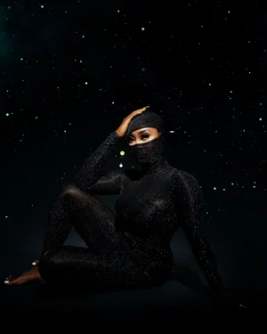 Sexy Black Woman Starry Wallpaper