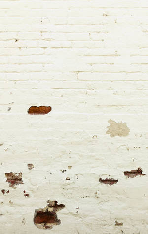 Shabby Half Damaged White Brick Wall Wallpaper