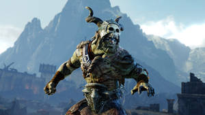 Shadow Of Mordor Warrior In Skull Mask Wallpaper