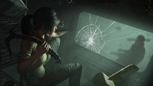 Shadow Of The Tomb Raider Breaking Glass Wallpaper