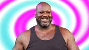 Shaq Smiling Against Colorful Background.jpg Wallpaper