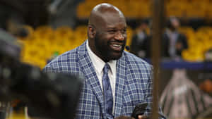 Shaq Smiling During Broadcast Wallpaper