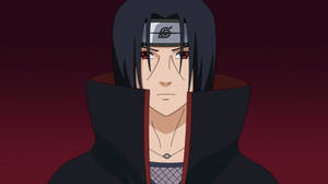 Sharingan Live Itachi Uchiha On Red Wallpaper