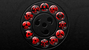 Sharingan Live Symbols In Circle Wallpaper