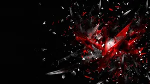Shattered Red And Black Platonic Solid Wallpaper