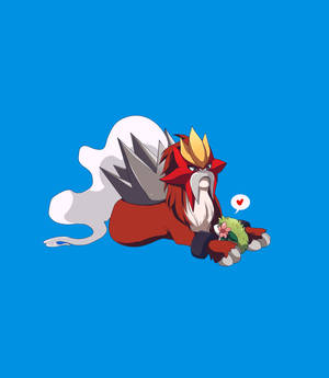 Shaymin Entei Blue Background Wallpaper