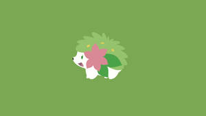 Shaymin Green Background Facing Left Wallpaper