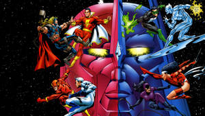 Shazam With Dc Superheroes Wallpaper