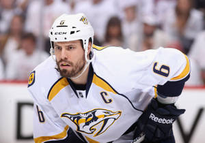 Shea Weber In Action For Nashville Predators Wallpaper