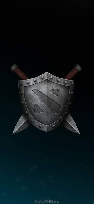 Shield With Logo Of Dota 2 Iphone Wallpaper