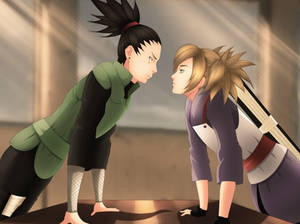 Shikamaru Faces Temari Wallpaper