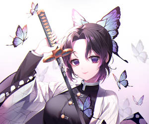 Shinobu Butterfly Narichin Katana Wallpaper