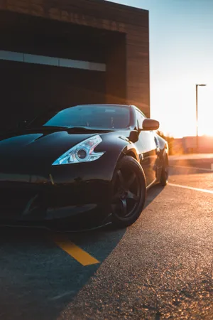 Shiny Black Sports Car Wallpaper