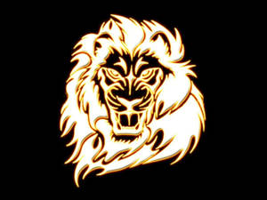 Shiny Lion Head In Black Wallpaper