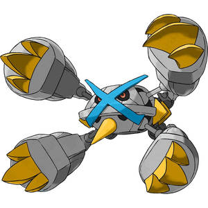 Shiny Mega Metagross In Its Splendid Blue Hue Wallpaper