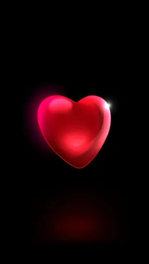 Shiny Red Heart Aesthetic Wallpaper