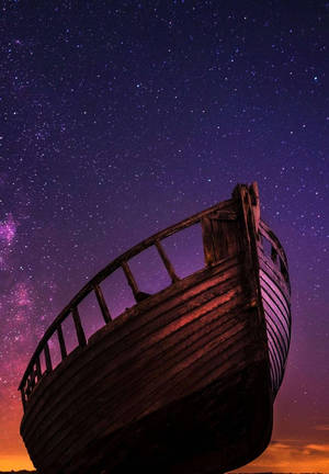 Ship And Starry Sky Ipad 2021 Wallpaper