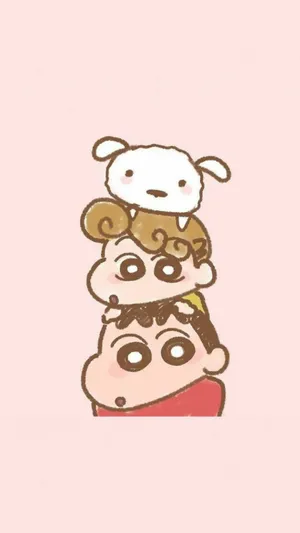 Shiro, Himawari, And Shinchan Aesthetic Wallpaper