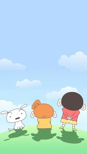 Shiro With Himawari And Shinchan Aesthetic Wallpaper