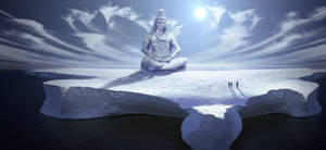 Shiv Shankar Snowy Statue Wallpaper