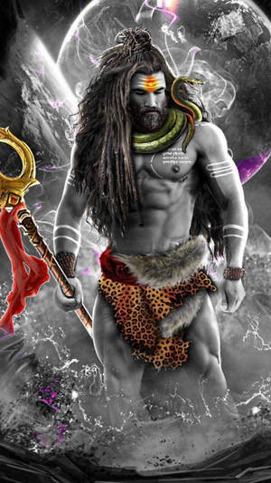 Shiv Tandav Gray Aesthetic Galaxy Wallpaper